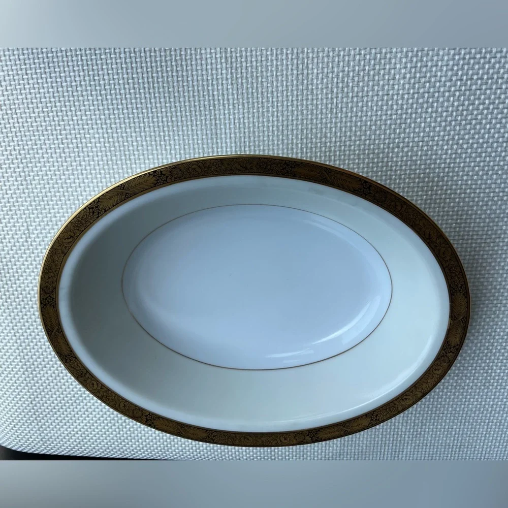 Noritake Goldkin 5675 Oval Vegetable serving Bowl 10 inch Japan 1950s